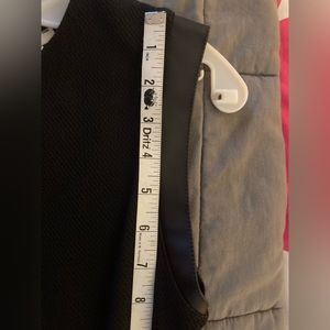 Pre-loved LBD with faux leather accent  around sleeveless dress size MEDIUM